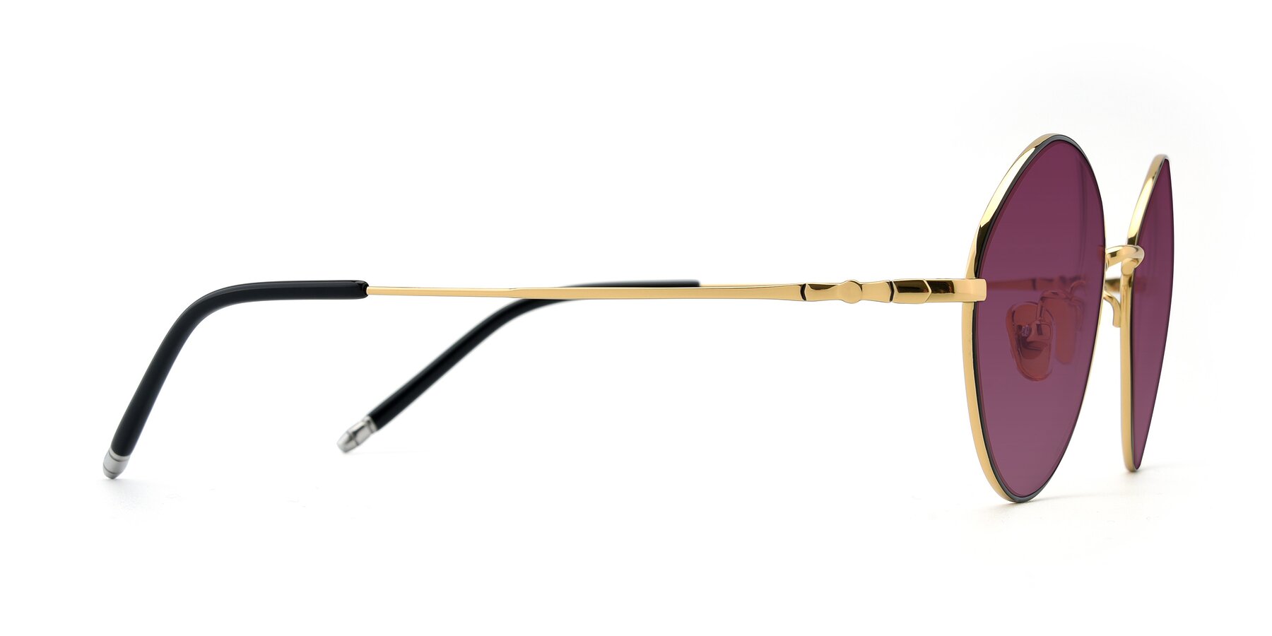 Side of 90029 in Black-Gold with Wine Tinted Lenses