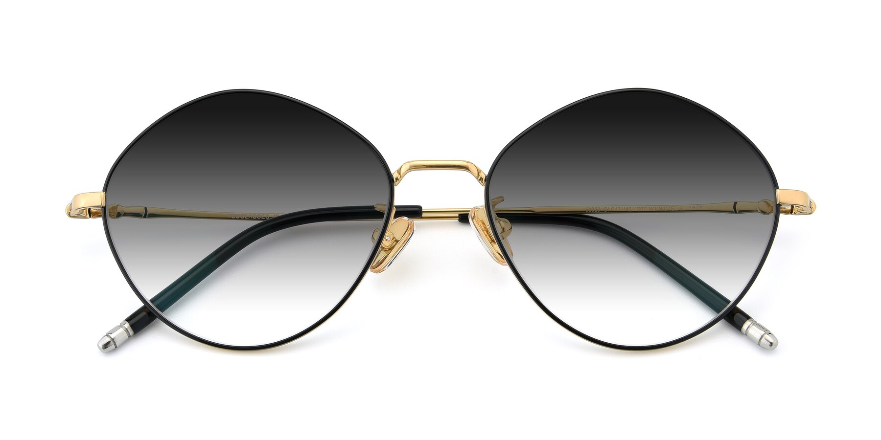 Folded Front of 90029 in Black-Gold with Gray Gradient Lenses