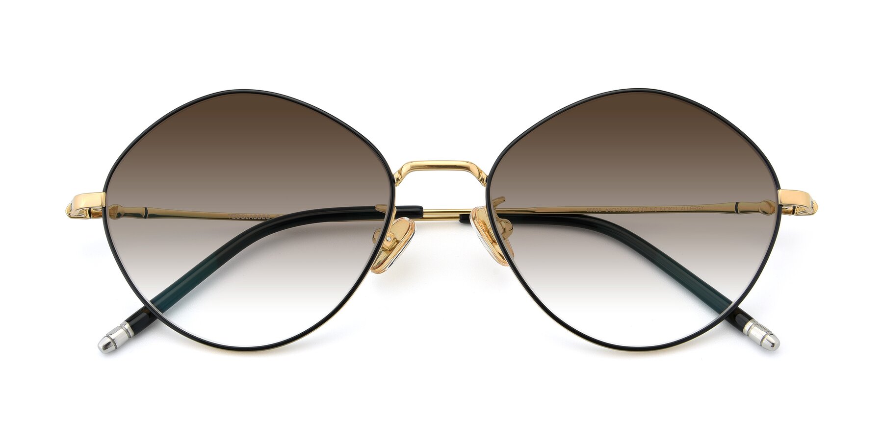 Folded Front of 90029 in Black-Gold with Brown Gradient Lenses