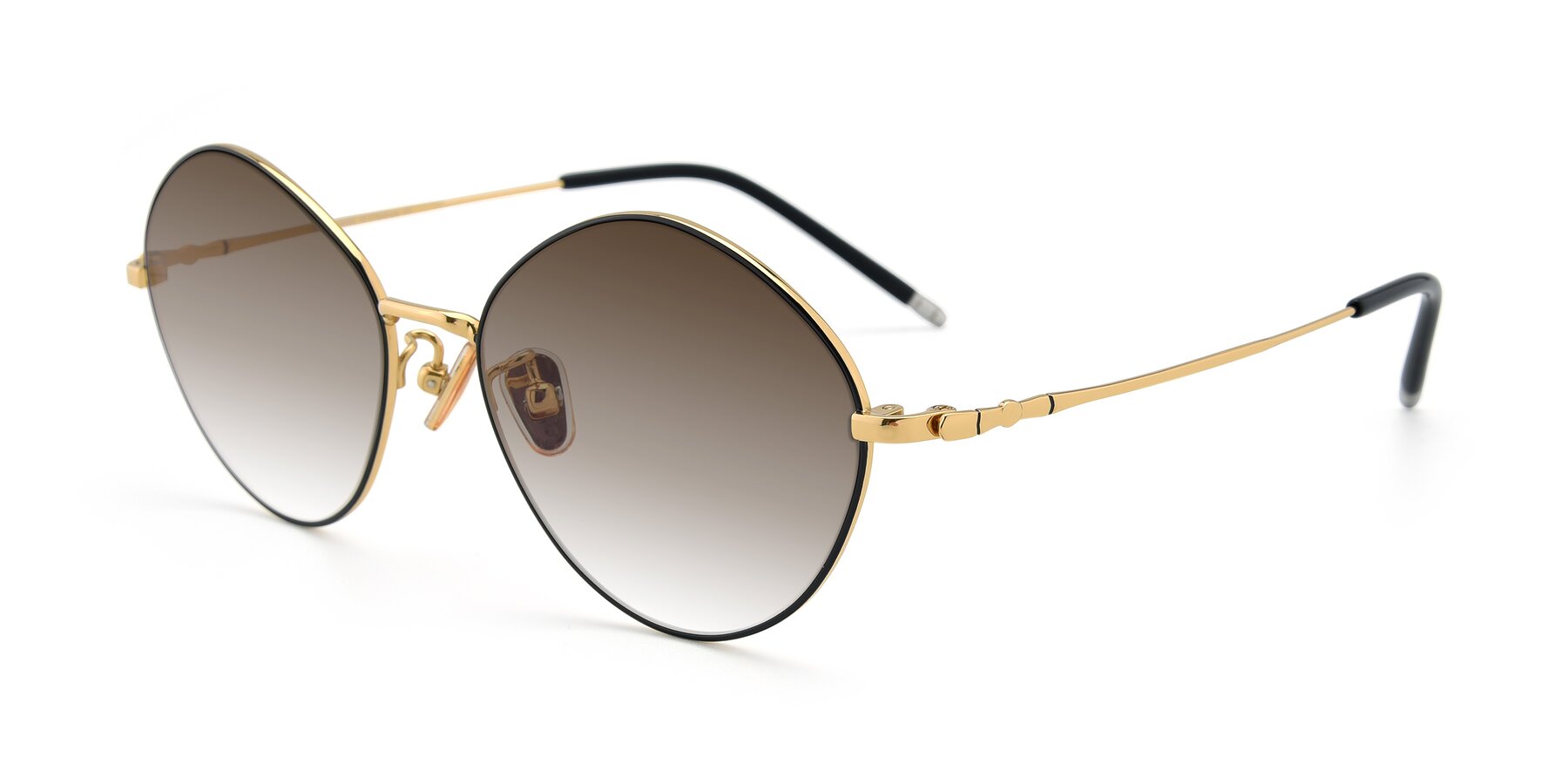 Angle of 90029 in Black-Gold with Brown Gradient Lenses