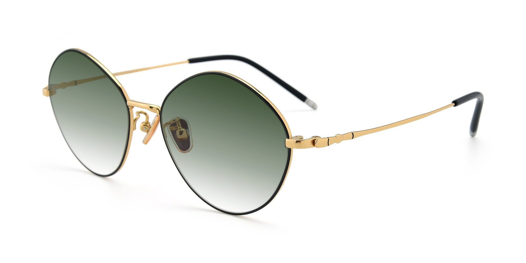 Angle of 90029 in Black-Gold with Green Gradient Lenses