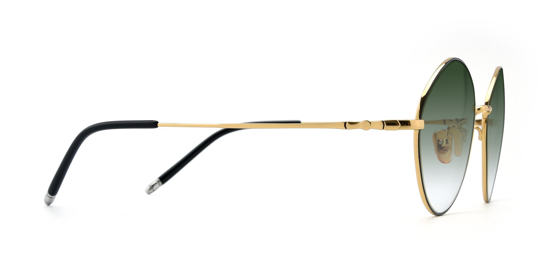 Side of 90029 in Black-Gold with Green Gradient Lenses
