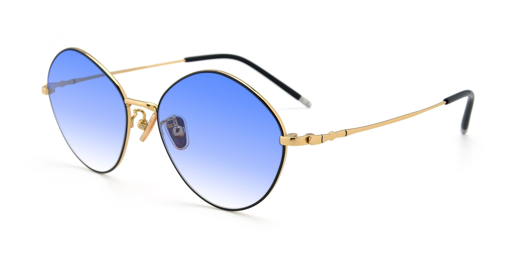 Angle of 90029 in Black-Gold with Blue Gradient Lenses