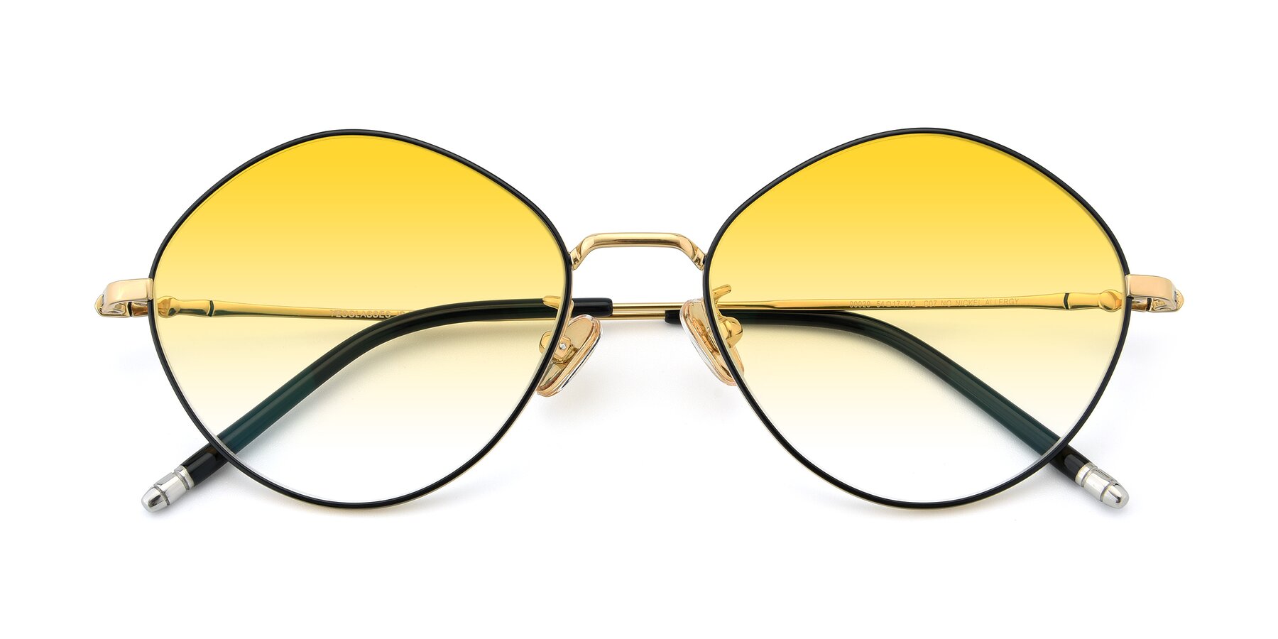 Folded Front of 90029 in Black-Gold with Yellow Gradient Lenses