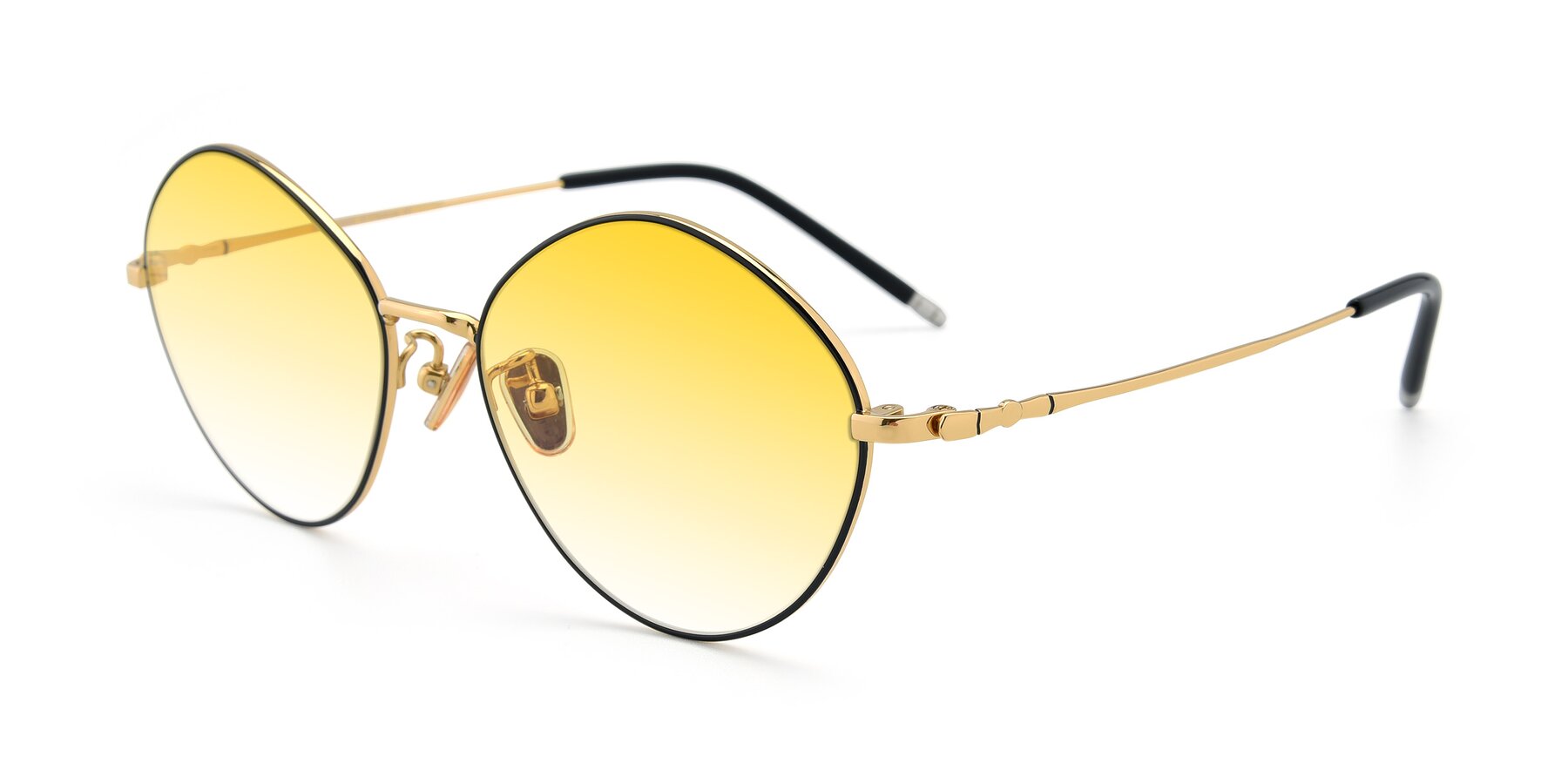 Angle of 90029 in Black-Gold with Yellow Gradient Lenses