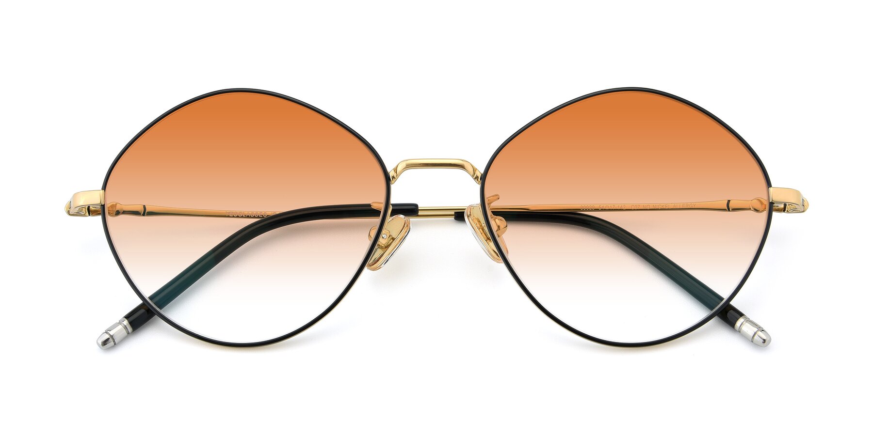 Folded Front of 90029 in Black-Gold with Orange Gradient Lenses