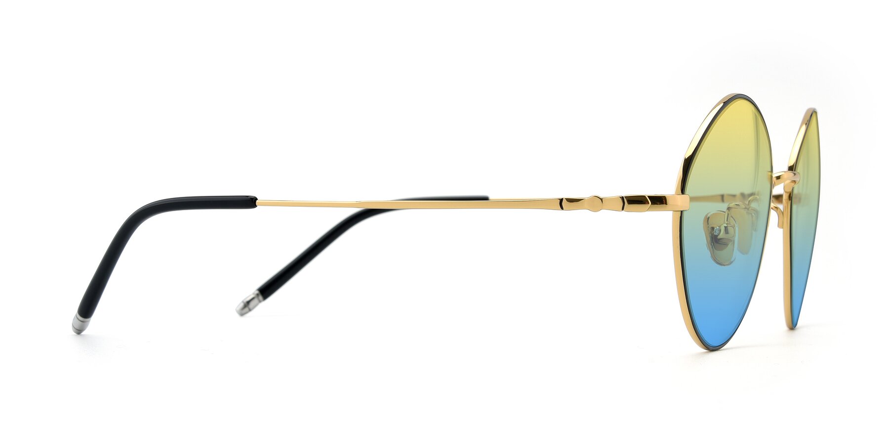 Side of 90029 in Black-Gold with Yellow / Blue Gradient Lenses