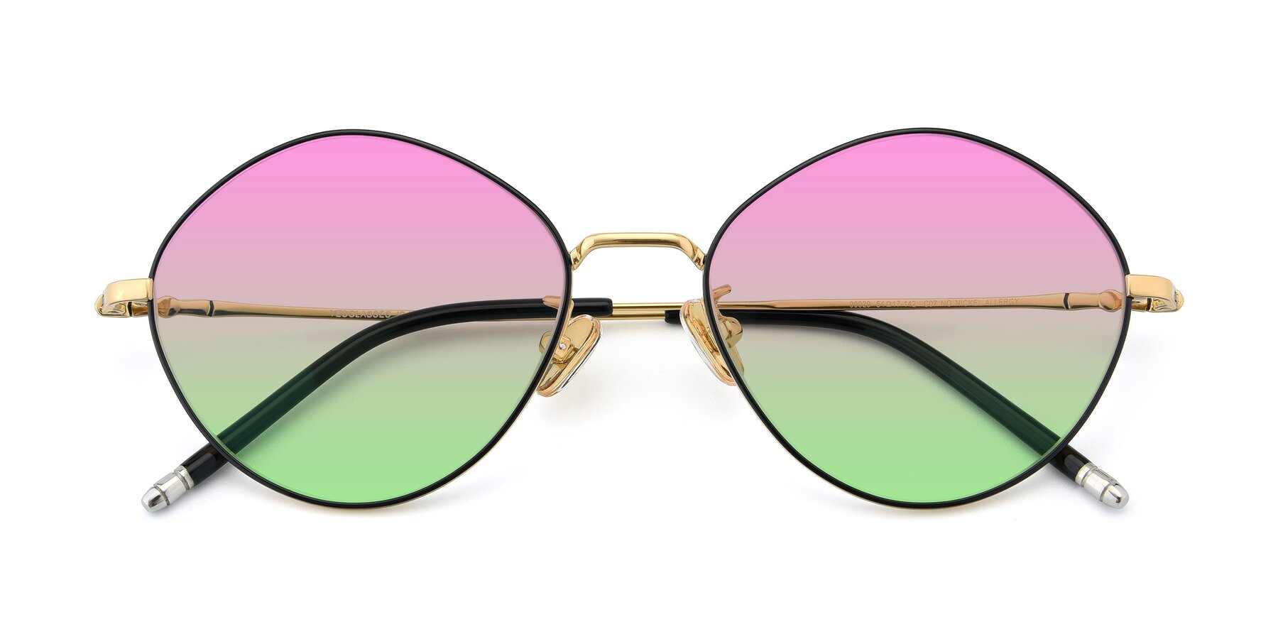 Folded Front of 90029 in Black-Gold with Pink / Green Gradient Lenses