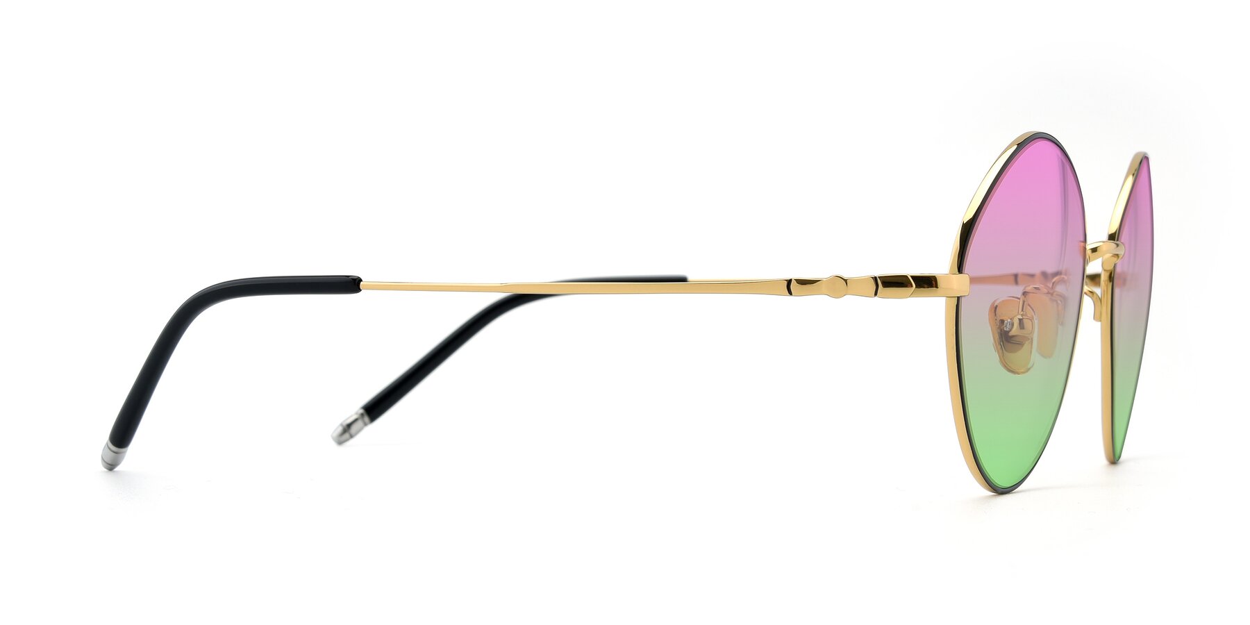 Side of 90029 in Black-Gold with Pink / Green Gradient Lenses