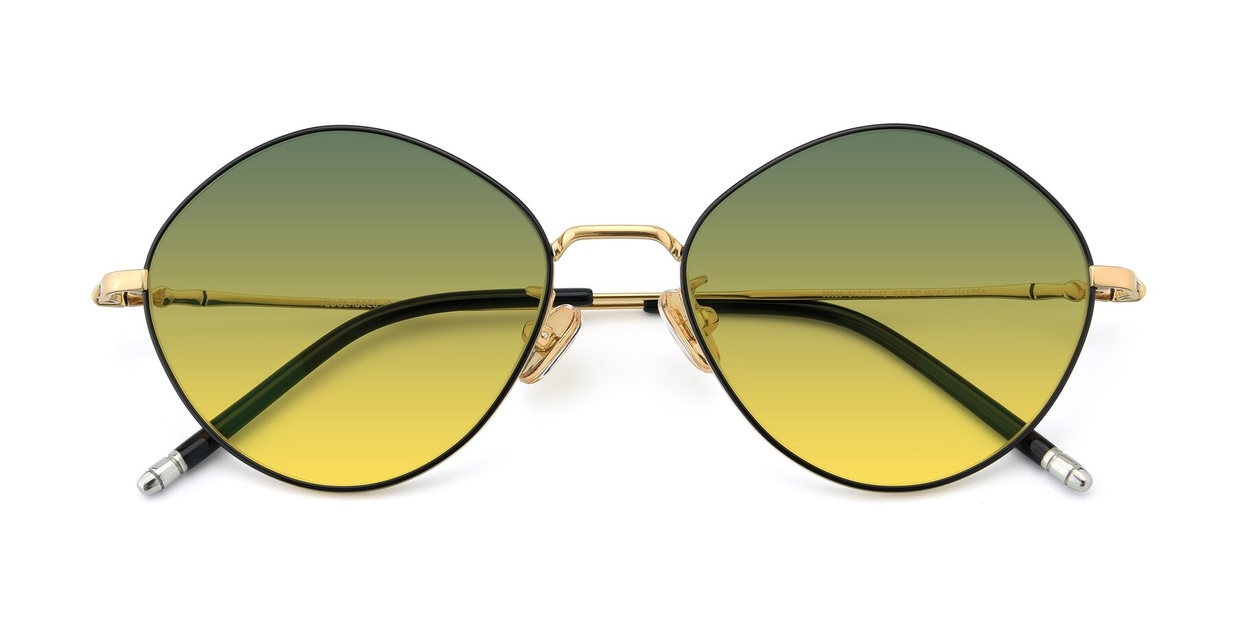 Folded Front of 90029 in Black-Gold with Green / Yellow Gradient Lenses