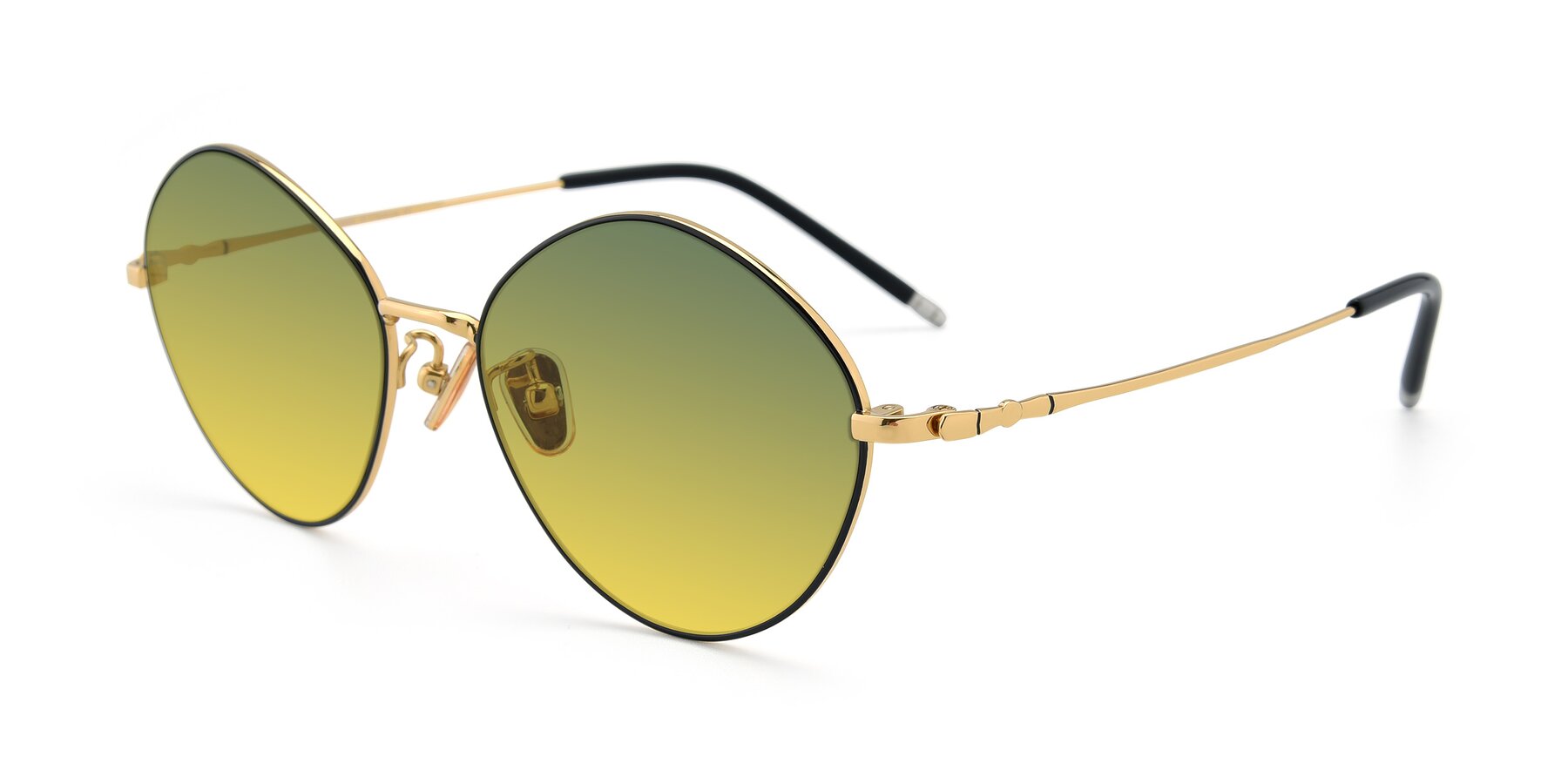 Angle of 90029 in Black-Gold with Green / Yellow Gradient Lenses