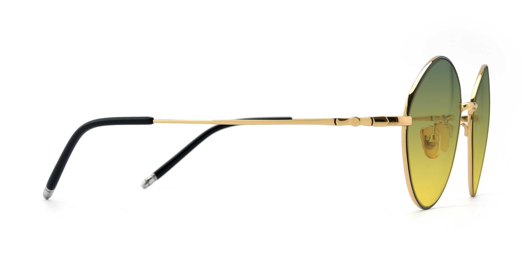 Side of 90029 in Black-Gold with Green / Yellow Gradient Lenses