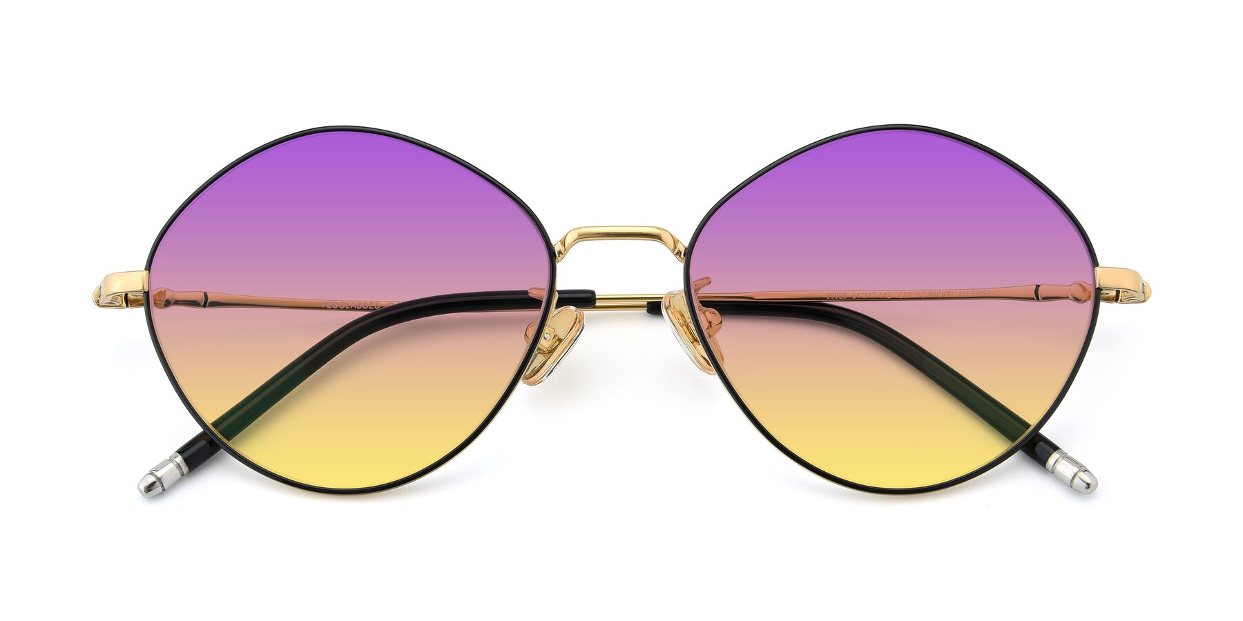 Folded Front of 90029 in Black-Gold with Purple / Yellow Gradient Lenses