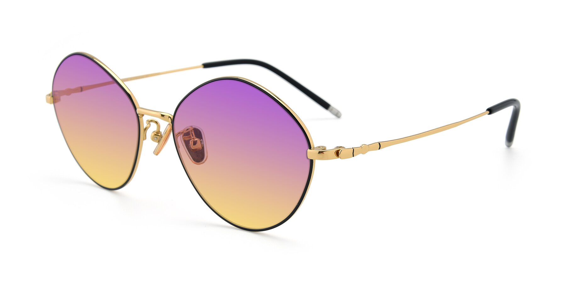 Angle of 90029 in Black-Gold with Purple / Yellow Gradient Lenses
