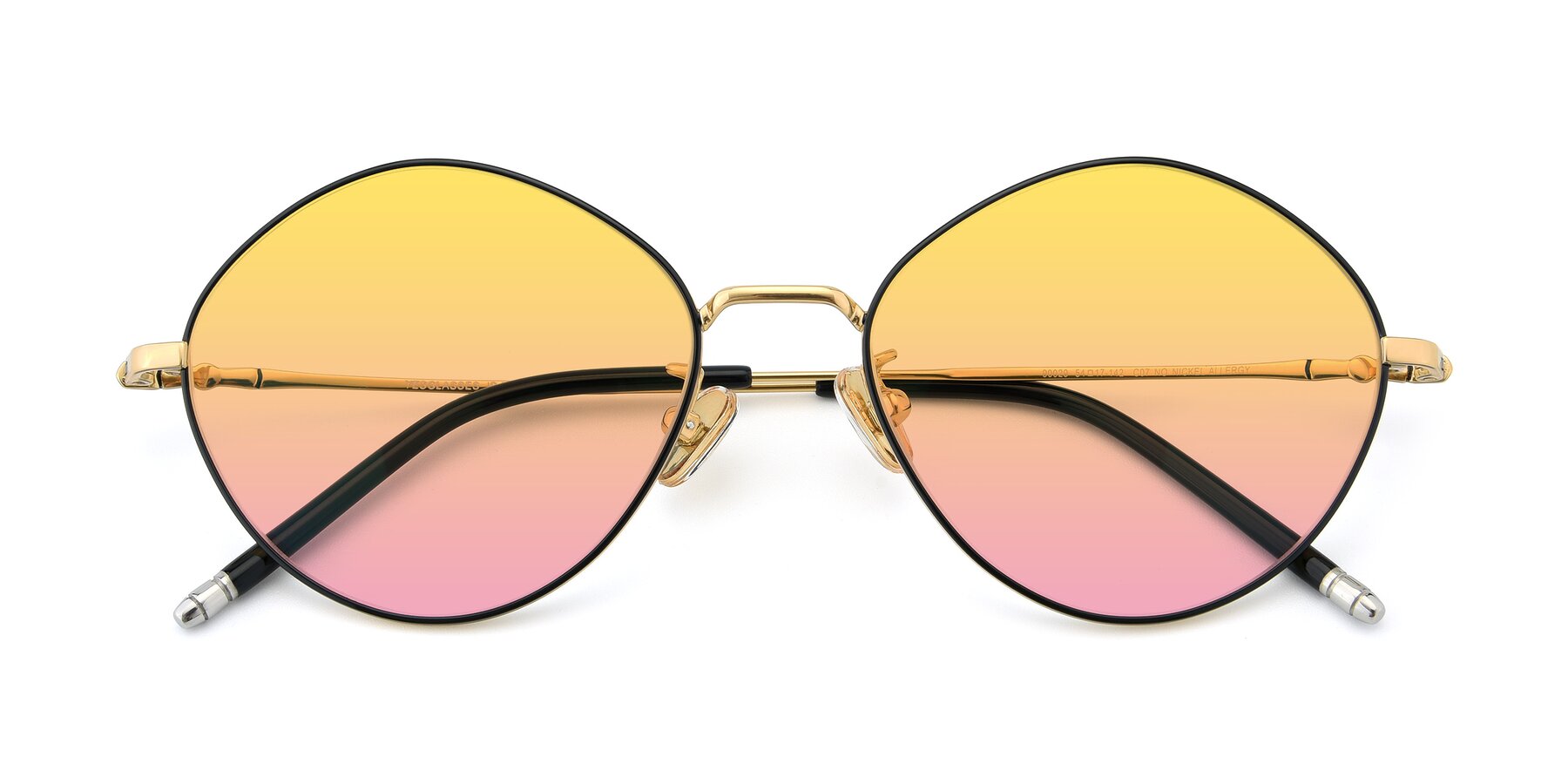 Folded Front of 90029 in Black-Gold with Yellow / Pink Gradient Lenses