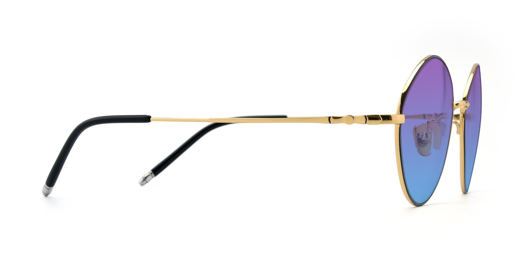 Side of 90029 in Black-Gold with Purple / Blue Gradient Lenses
