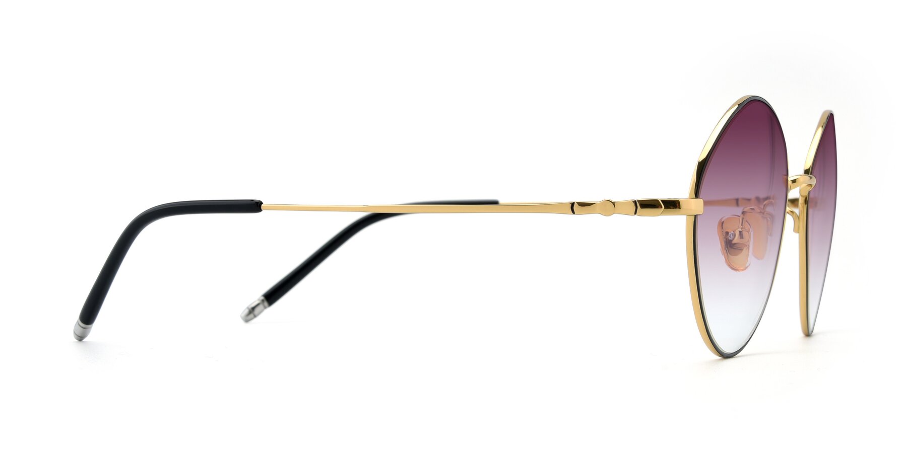 Side of 90029 in Black-Gold with Wine Gradient Lenses