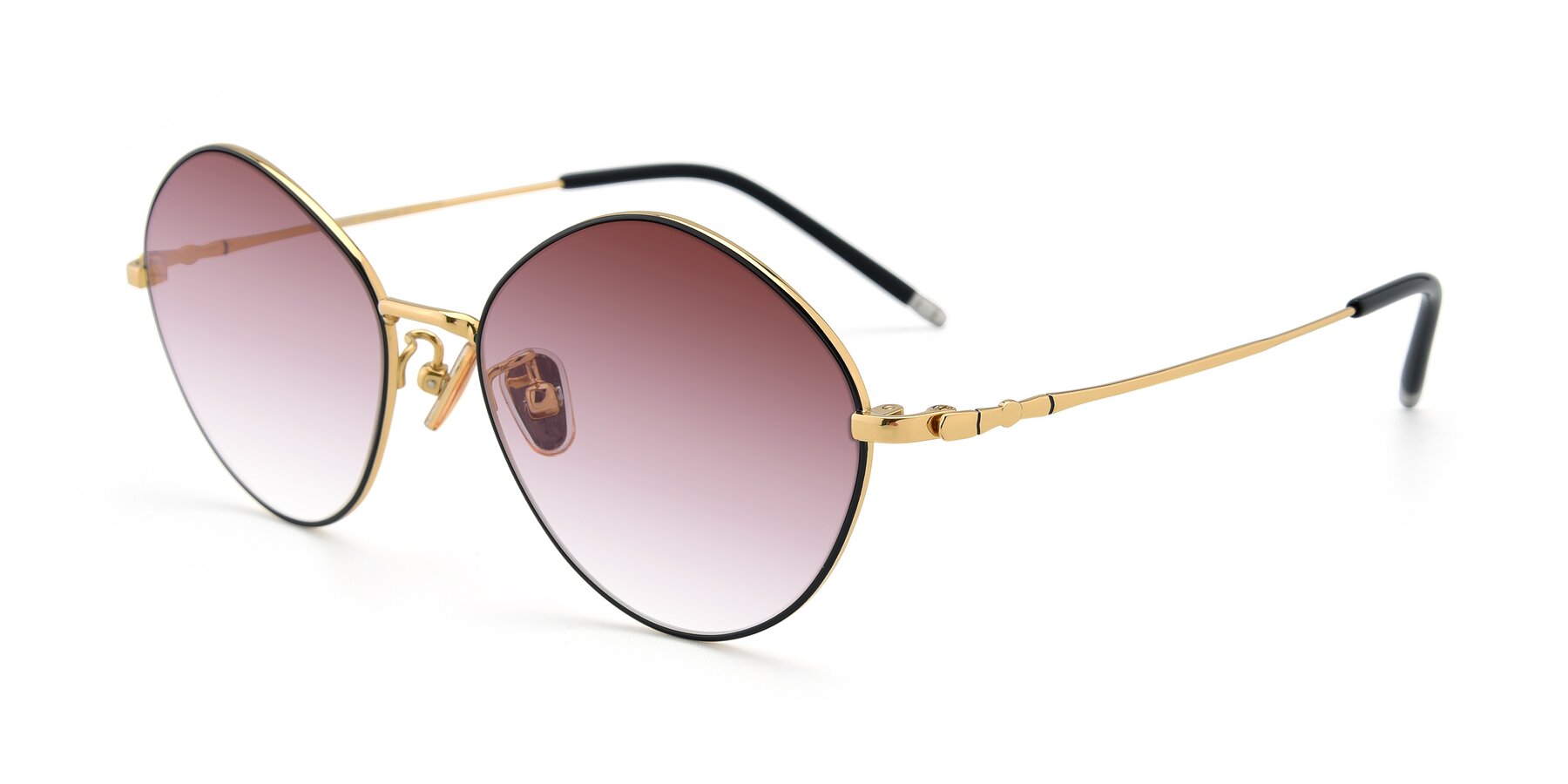 Angle of 90029 in Black-Gold with Garnet Gradient Lenses