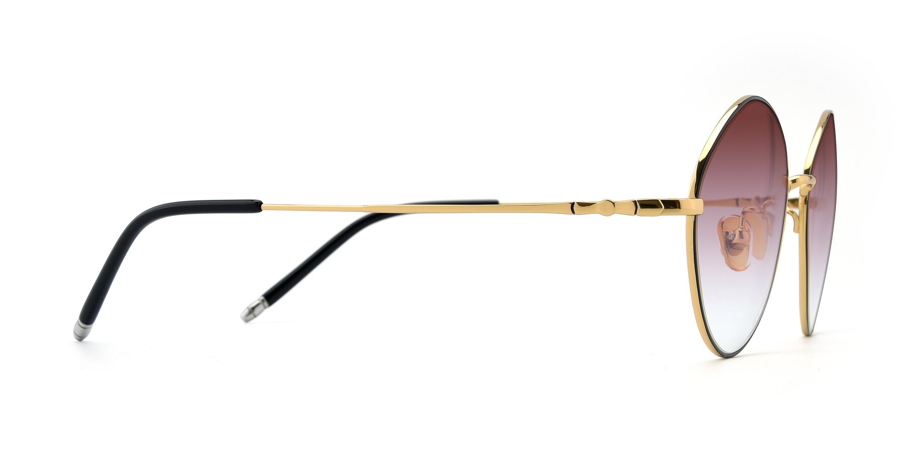 Side of 90029 in Black-Gold with Garnet Gradient Lenses