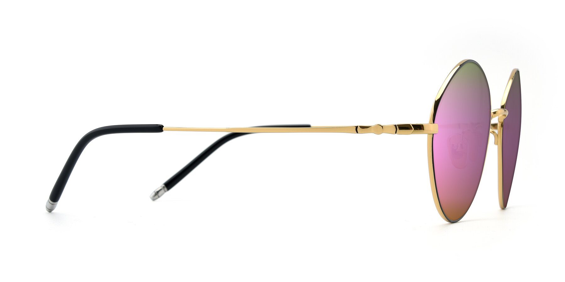 Side of 90029 in Black-Gold with Pink Mirrored Lenses