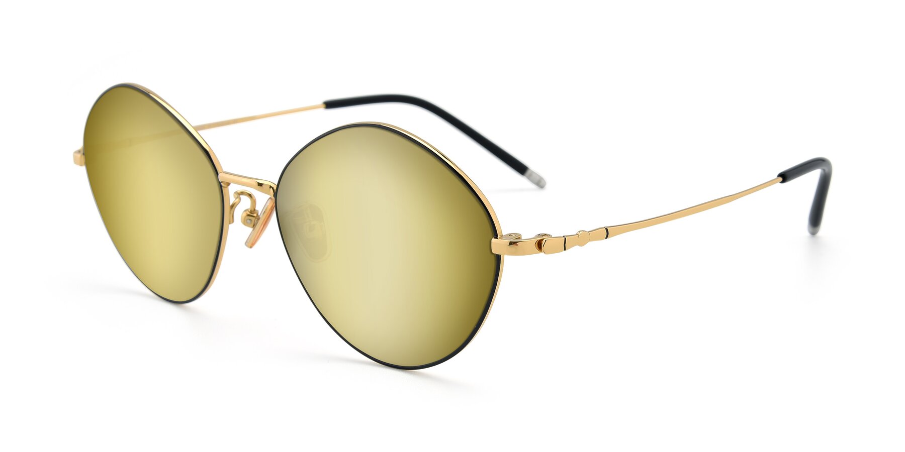 Angle of 90029 in Black-Gold with Gold Mirrored Lenses