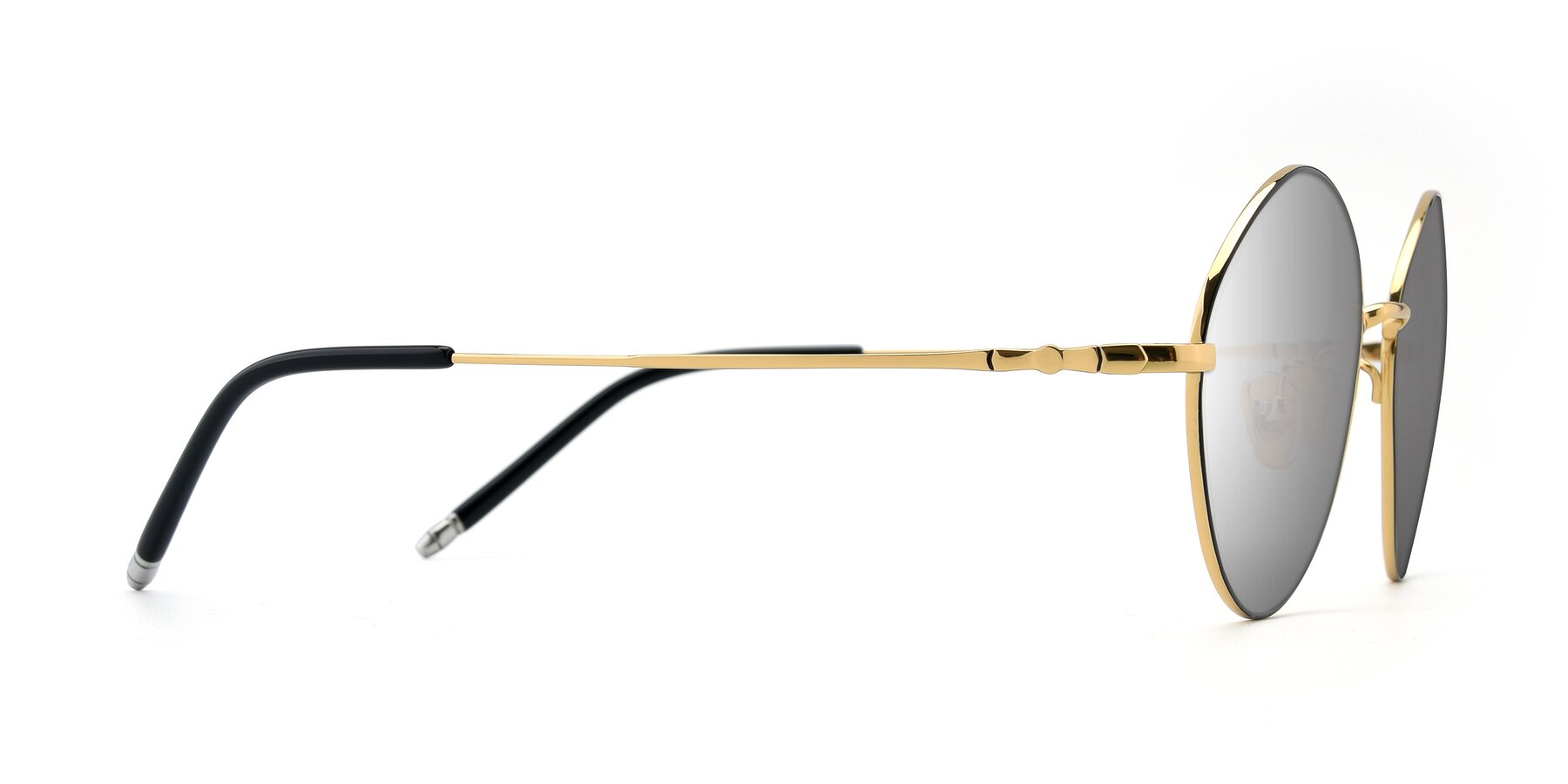 Side of 90029 in Black-Gold with Silver Mirrored Lenses