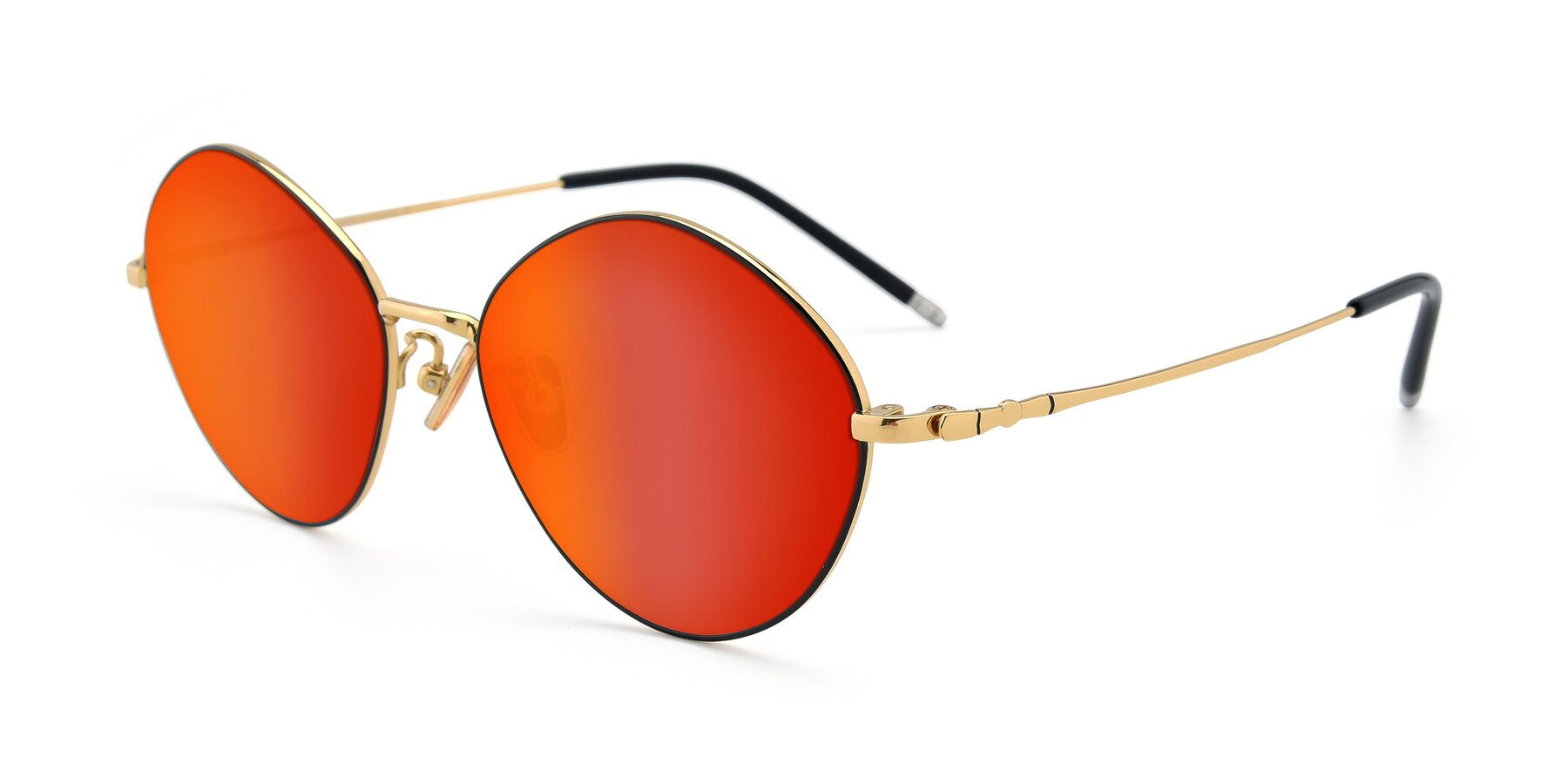Angle of 90029 in Black-Gold with Red Gold Mirrored Lenses