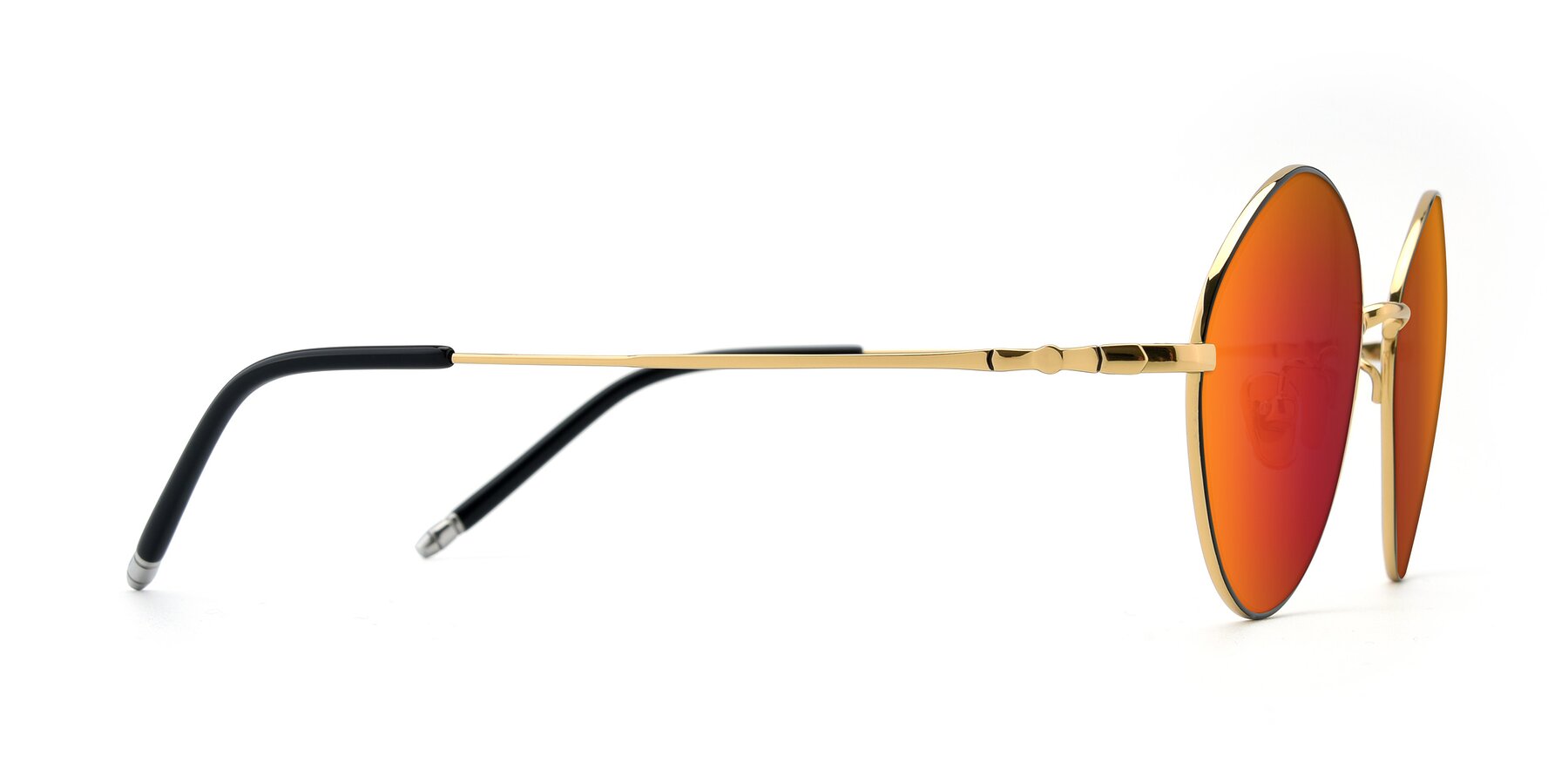 Side of 90029 in Black-Gold with Red Gold Mirrored Lenses