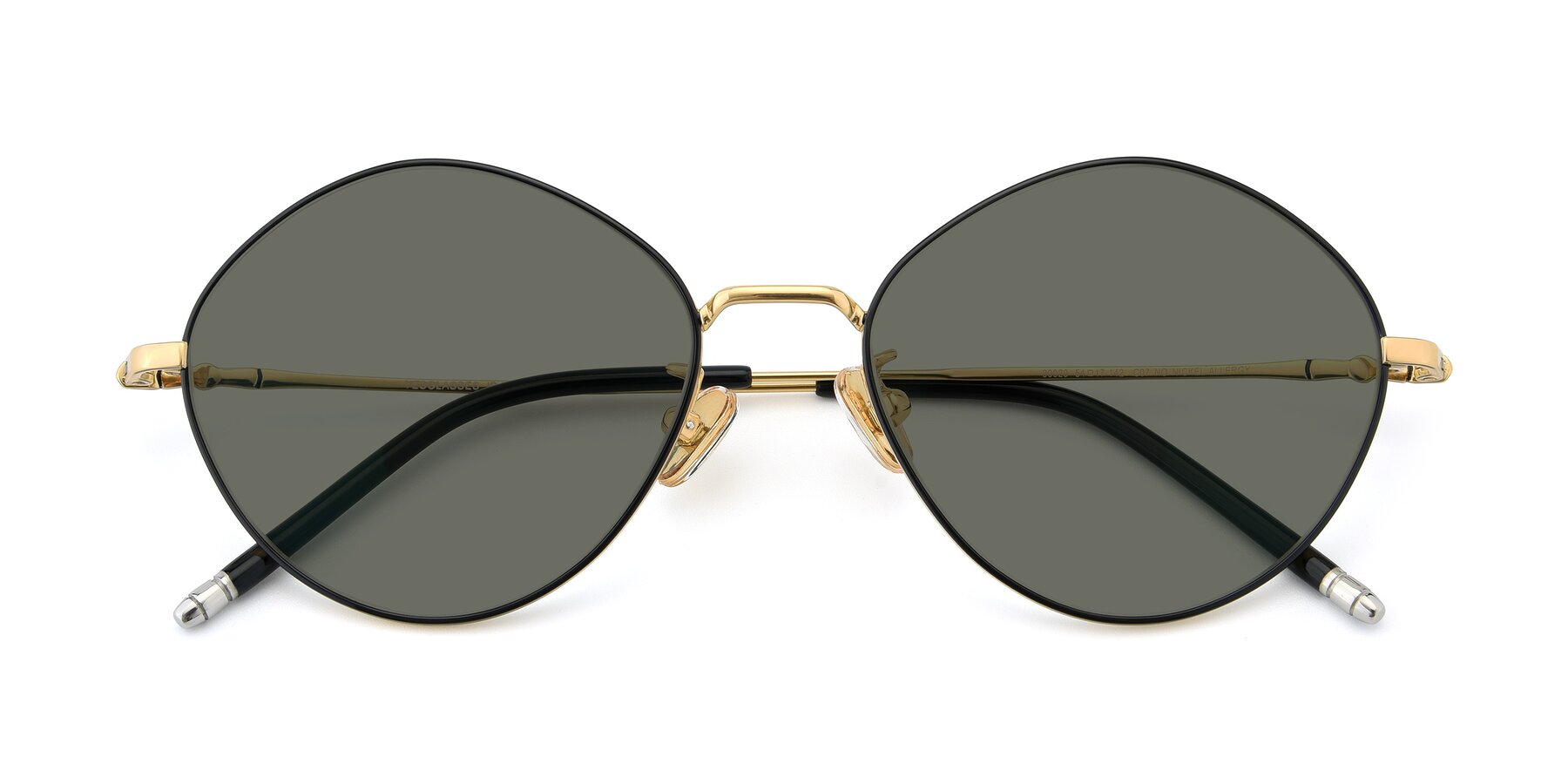 Folded Front of 90029 in Black-Gold with Gray Polarized Lenses