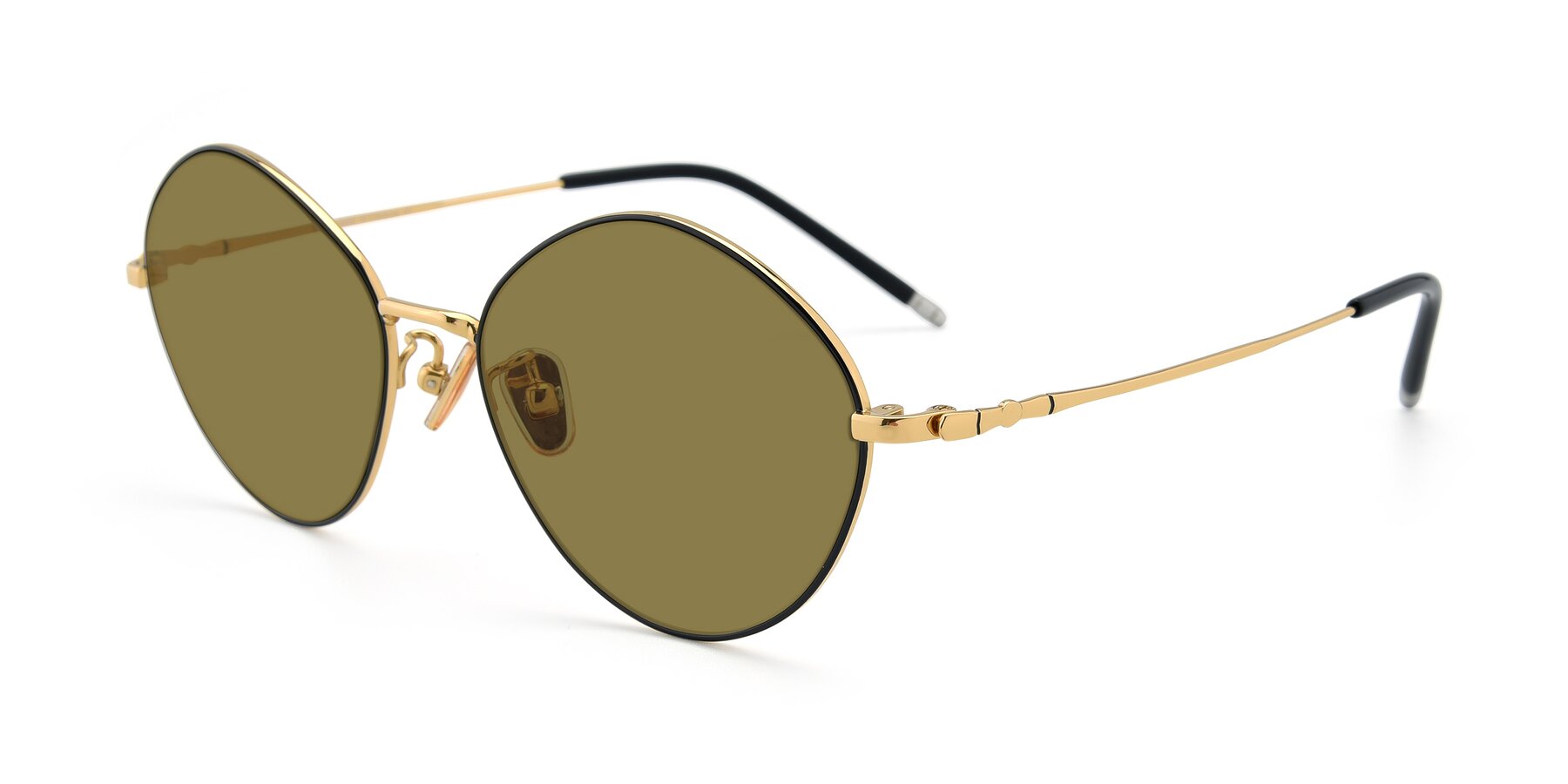 Angle of 90029 in Black-Gold with Brown Polarized Lenses