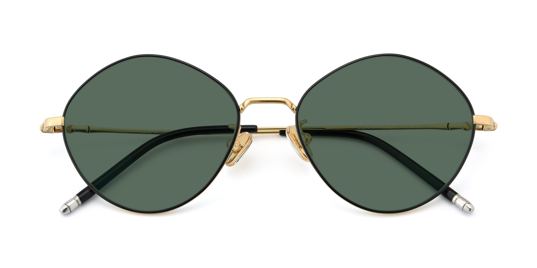 Folded Front of 90029 in Black-Gold with Green Polarized Lenses