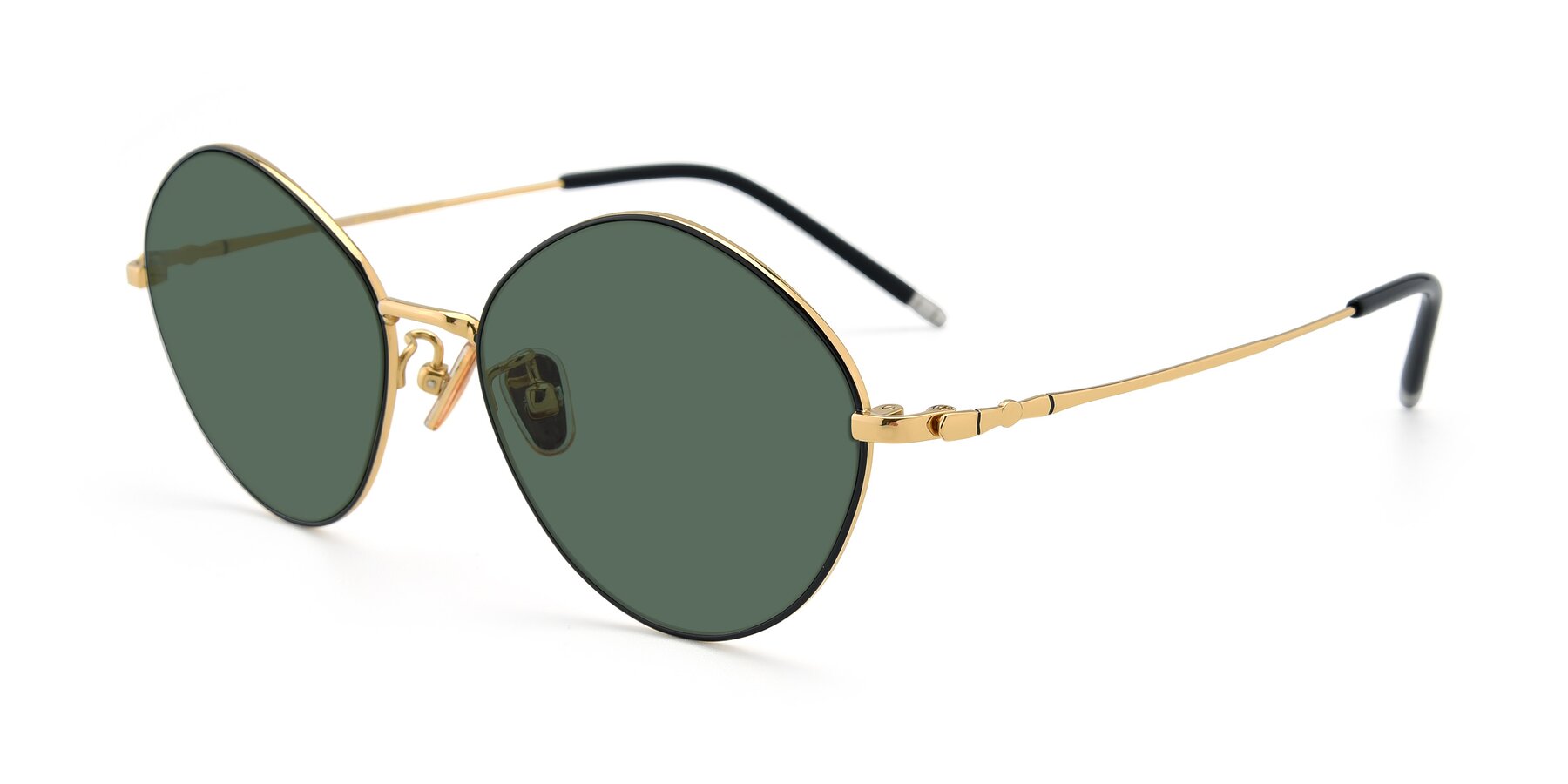 Angle of 90029 in Black-Gold with Green Polarized Lenses
