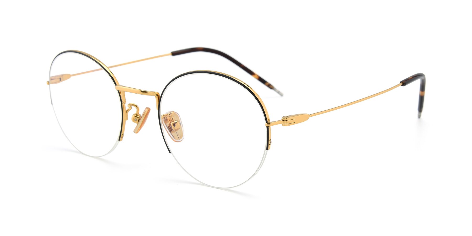 Angle of 80039 in Black-Gold with Clear Reading Eyeglass Lenses