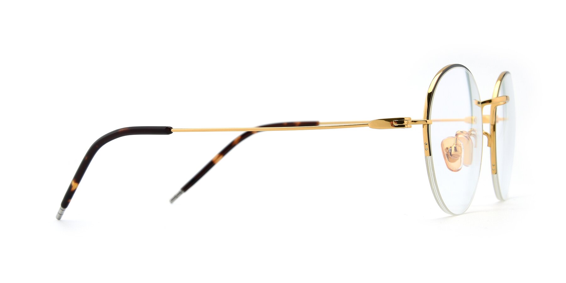 Side of 80039 in Black-Gold with Clear Reading Eyeglass Lenses
