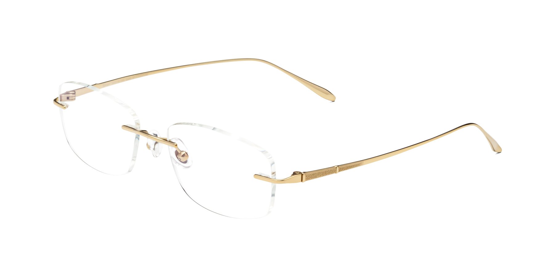 Angle of Smart in Gold with Clear Blue Light Blocking Lenses