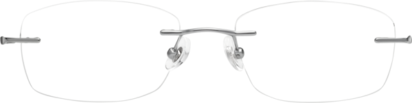 Silver Classic Rectangle Rimless Eyeglasses - Smart