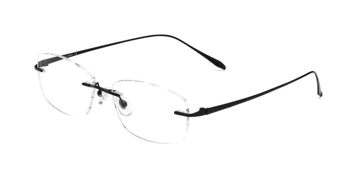 Black Classic Rectangle Rimless Eyeglasses - Smart