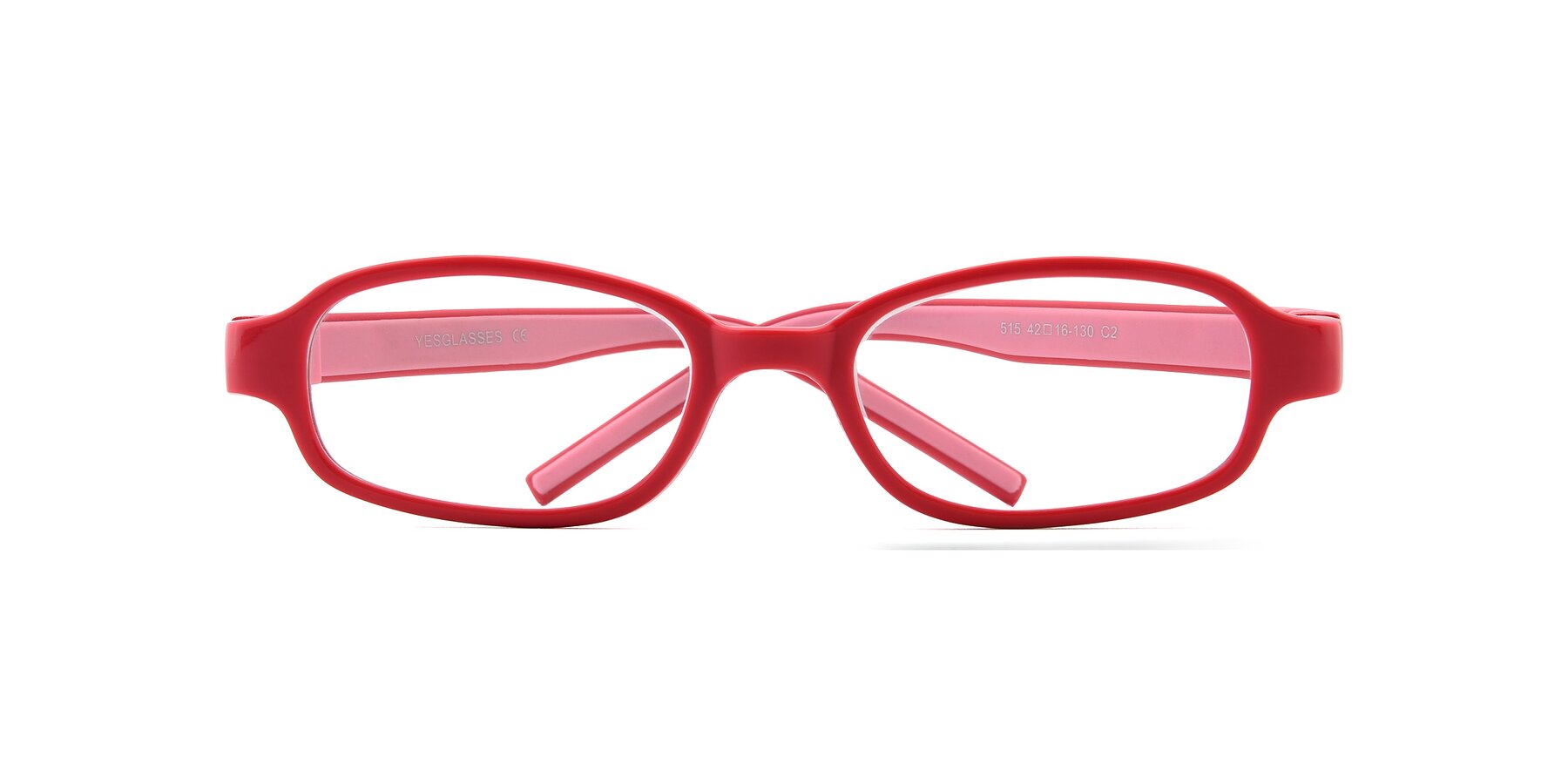 Folded Front of 515 in Red-Pink with Clear Blue Light Blocking Lenses