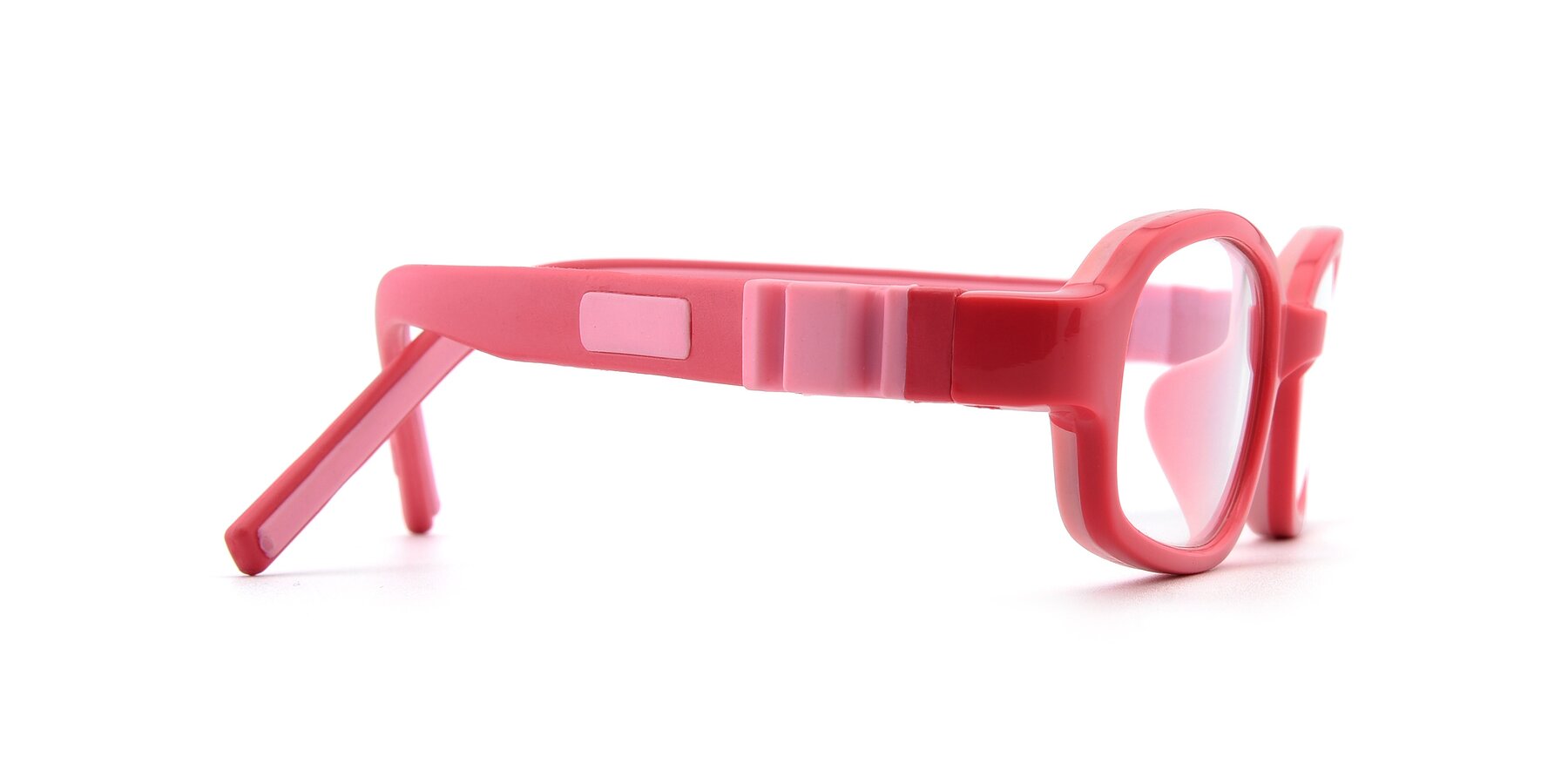 Side of 515 in Red-Pink with Clear Blue Light Blocking Lenses
