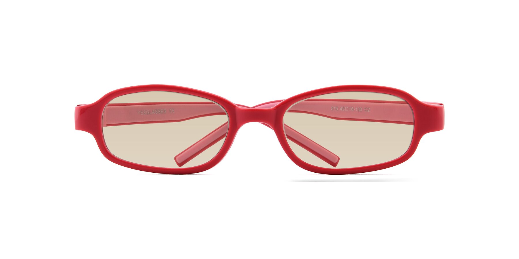 Folded Front of 515 in Red-Pink with Light Brown Tinted Lenses