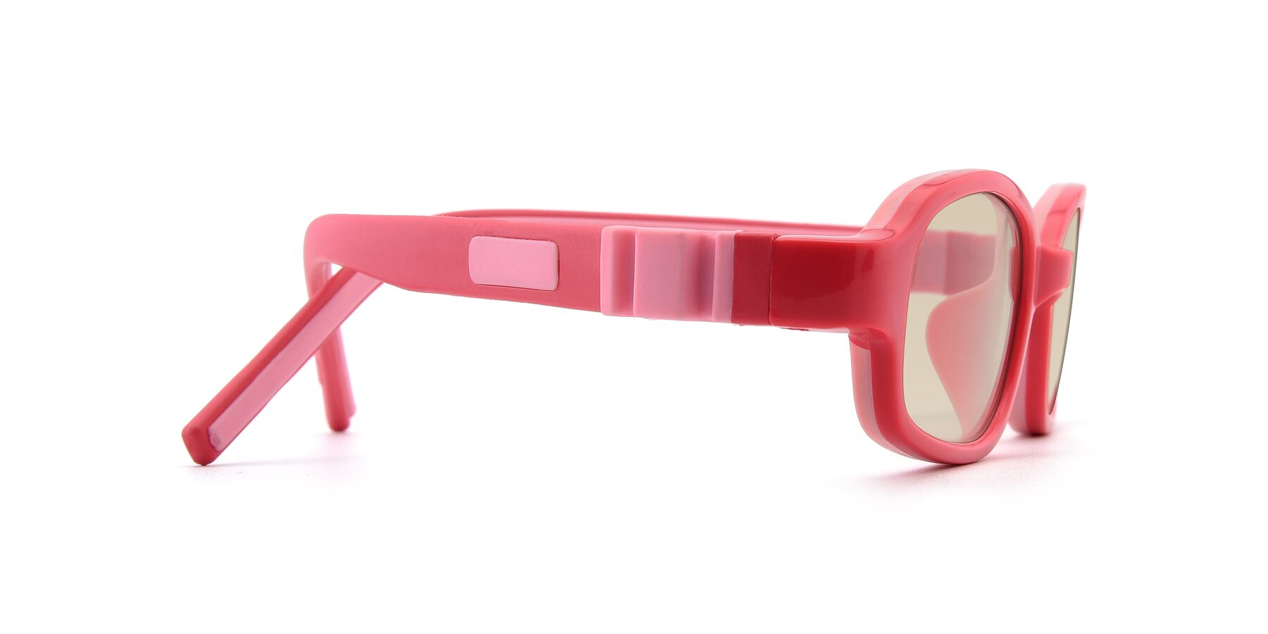 Side of 515 in Red-Pink with Light Brown Tinted Lenses