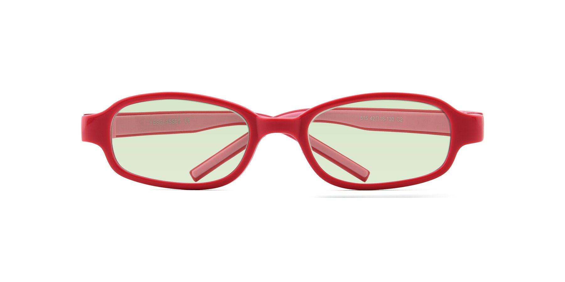 Folded Front of 515 in Red-Pink with Light Green Tinted Lenses