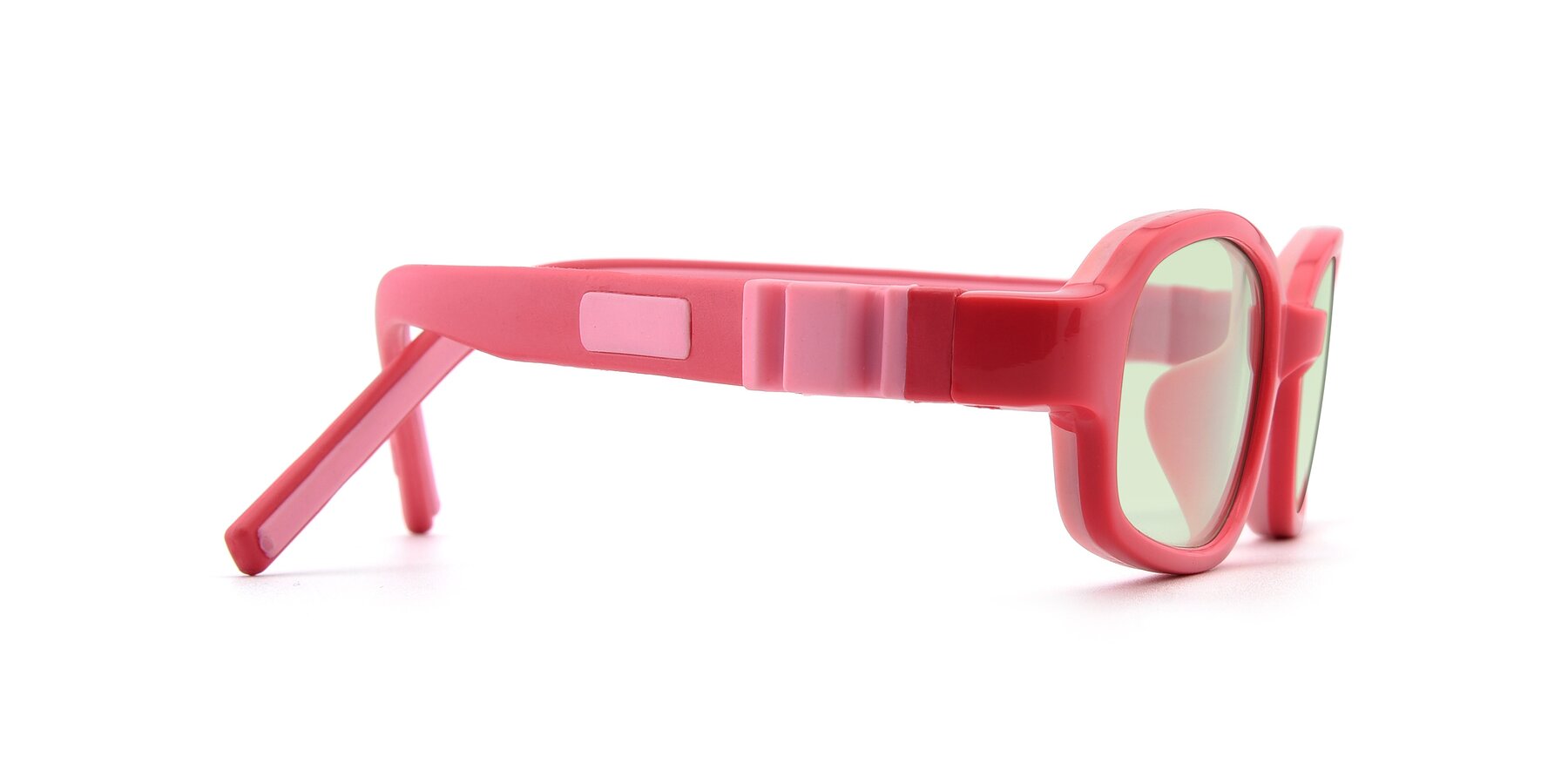 Side of 515 in Red-Pink with Light Green Tinted Lenses