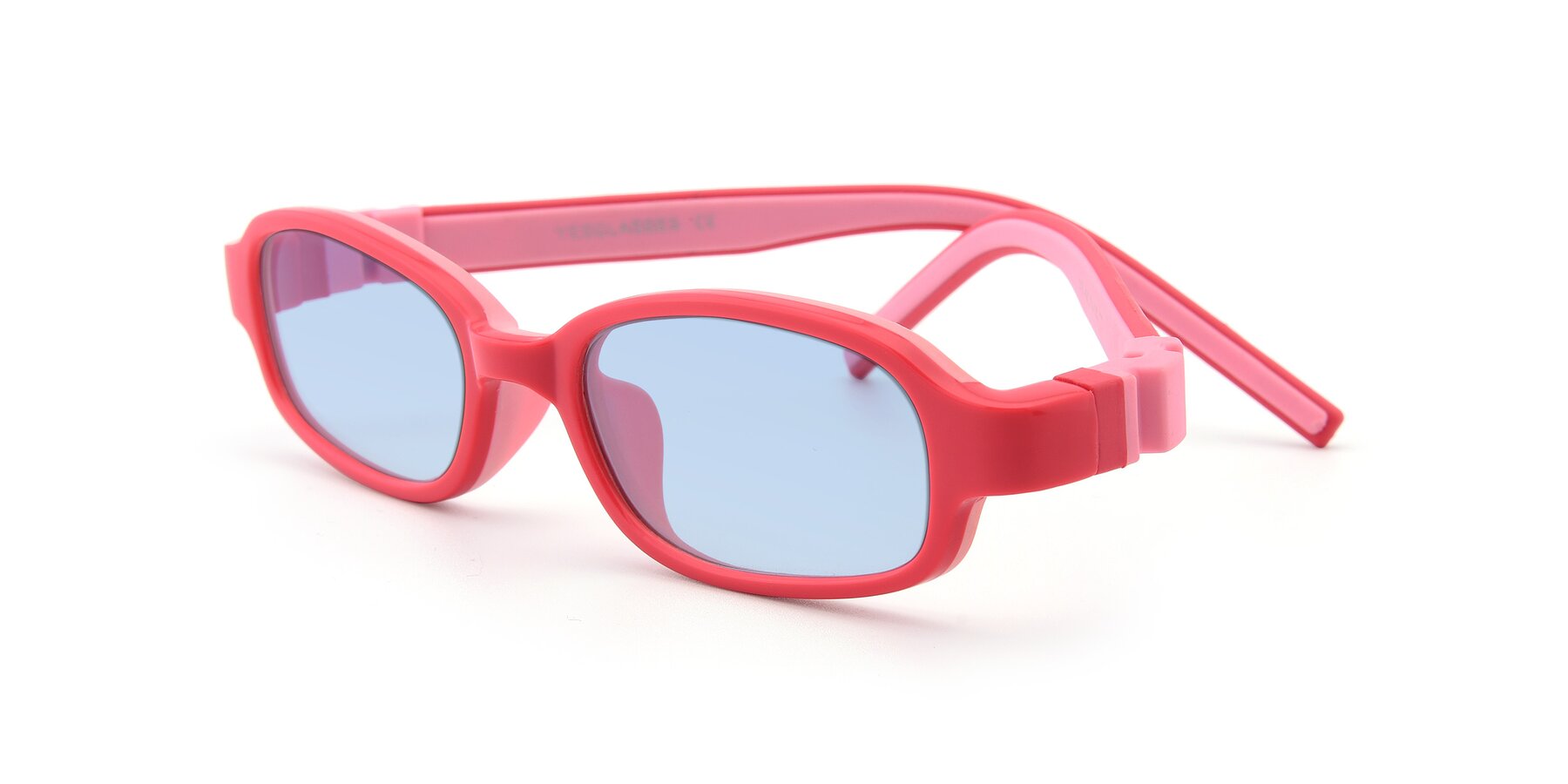 Angle of 515 in Red-Pink with Light Blue Tinted Lenses