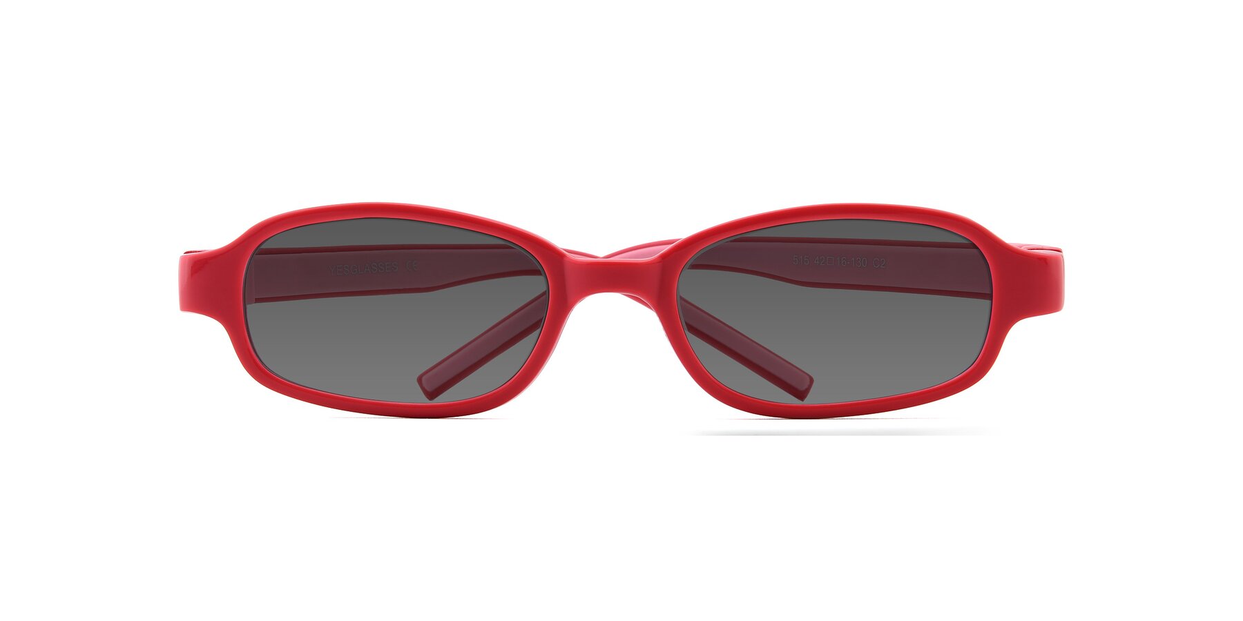 Folded Front of 515 in Red-Pink with Medium Gray Tinted Lenses