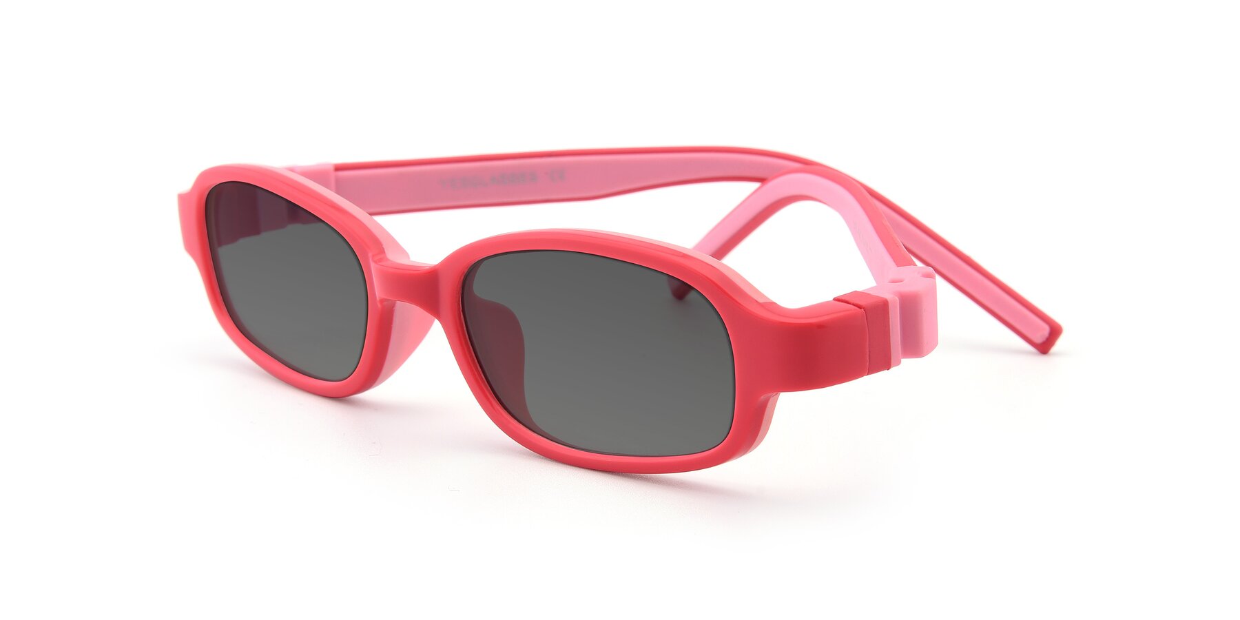 Angle of 515 in Red-Pink with Medium Gray Tinted Lenses