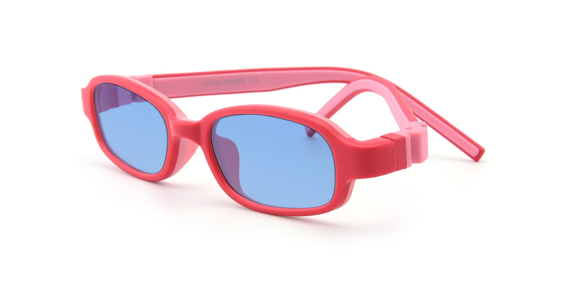 Angle of 515 in Red-Pink with Medium Blue Tinted Lenses