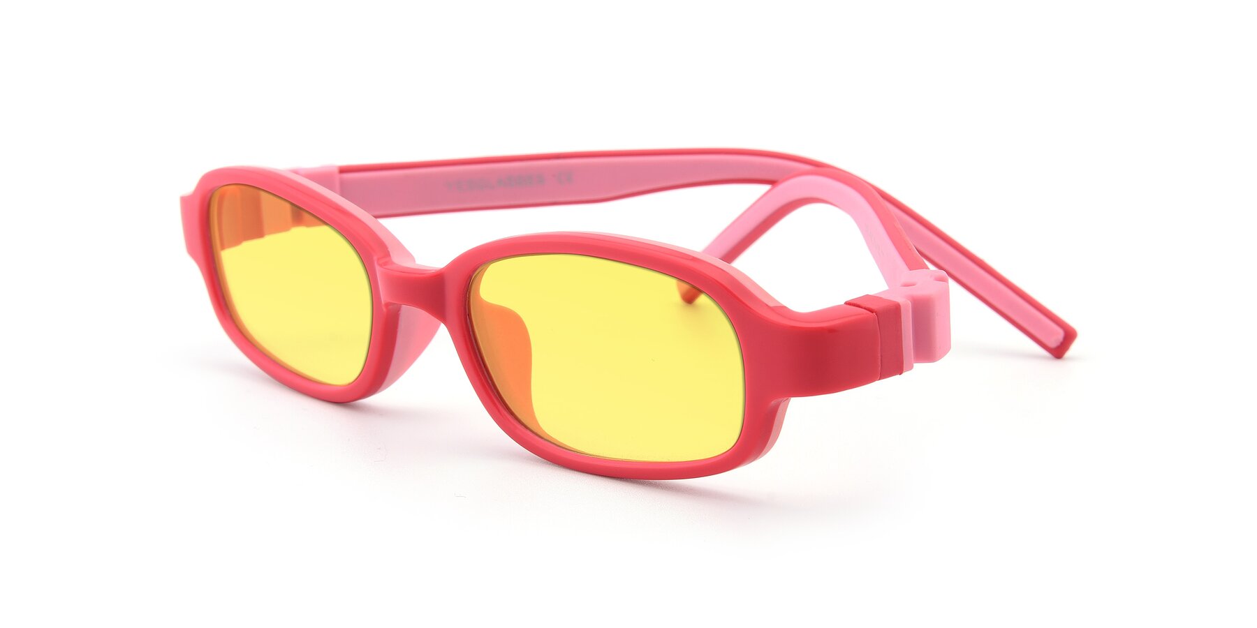 Angle of 515 in Red-Pink with Medium Yellow Tinted Lenses