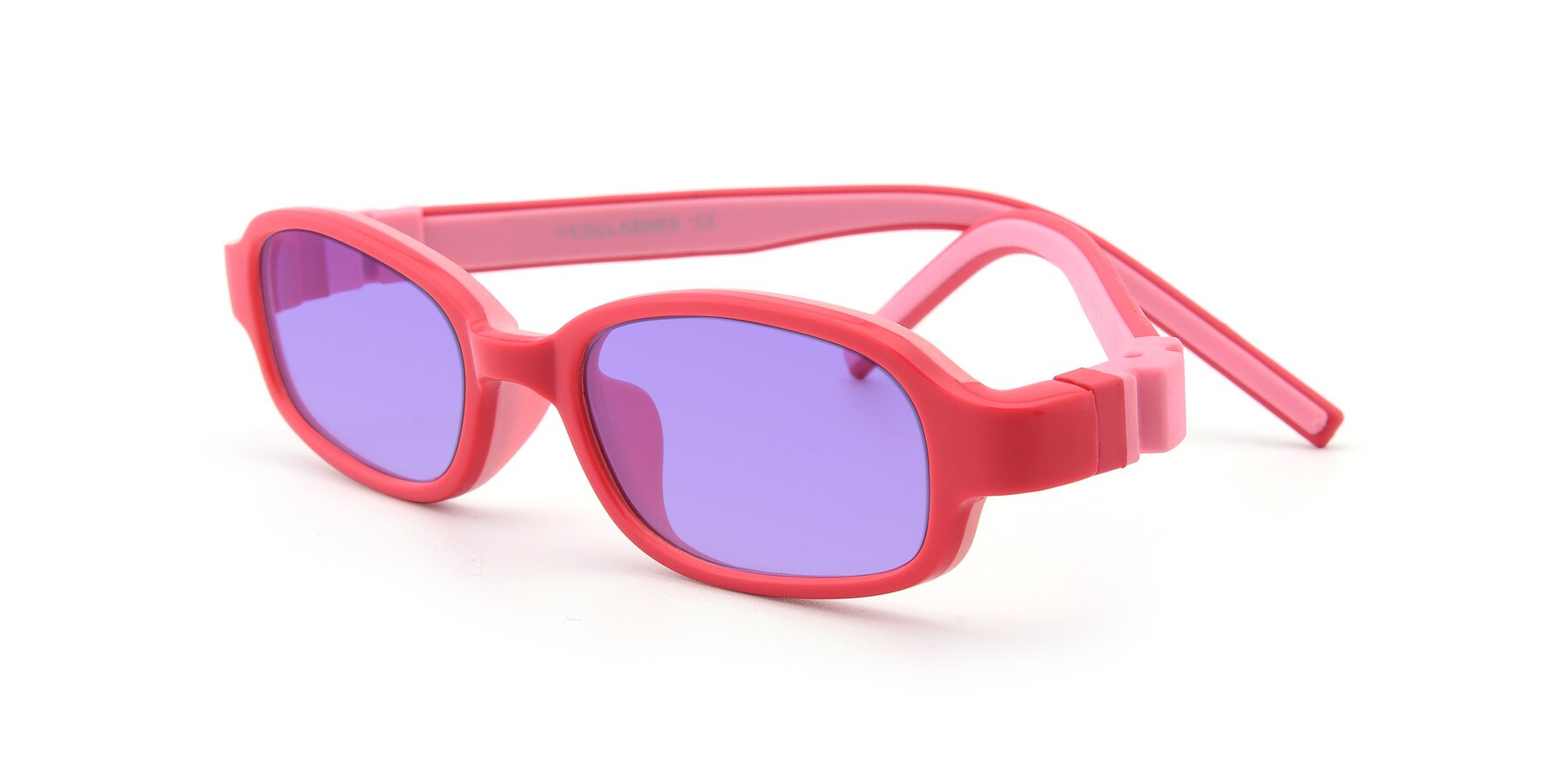 Angle of 515 in Red-Pink with Medium Purple Tinted Lenses