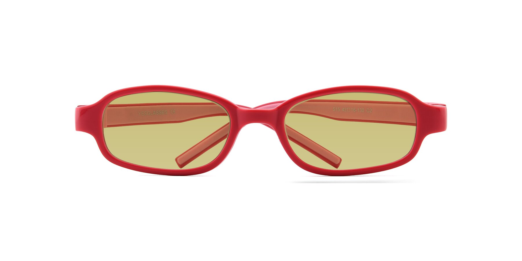 Folded Front of 515 in Red-Pink with Medium Champagne Tinted Lenses